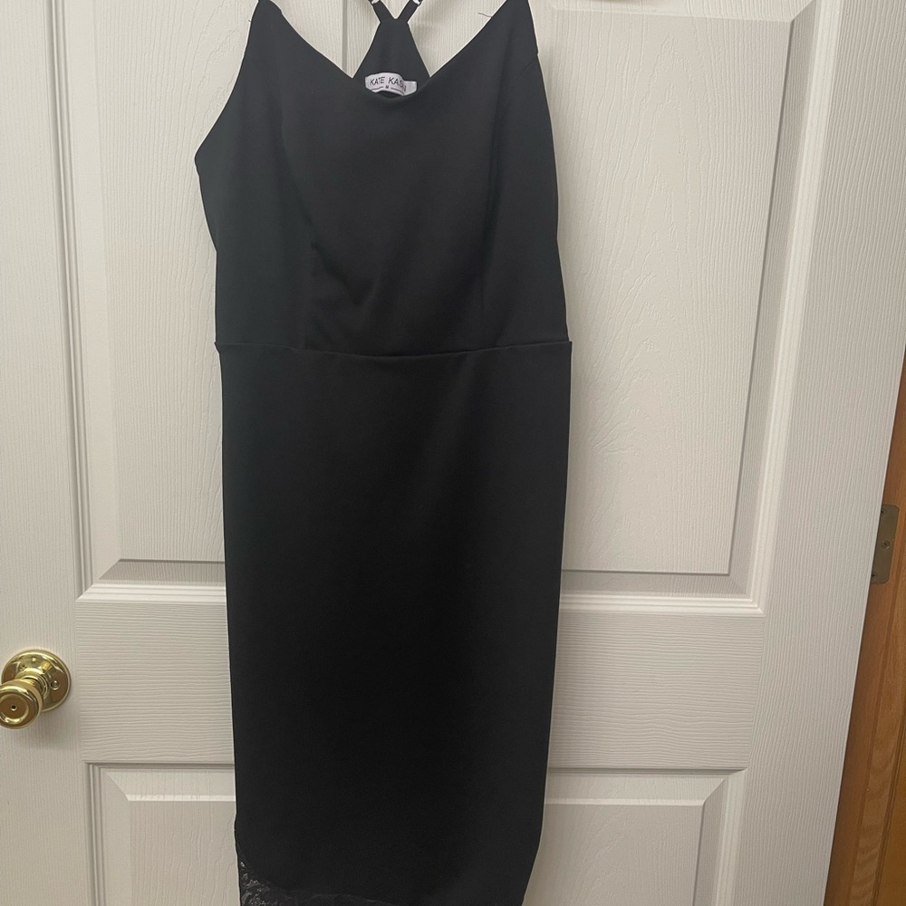 Black midi dress